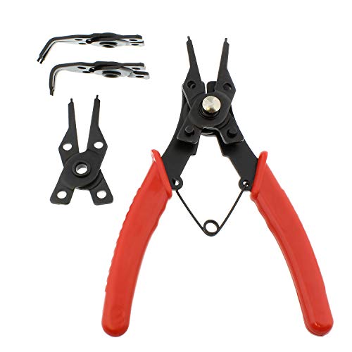 ABN Snap Ring Pliers Set – 5 Pc Interchangeable Jaw Head C Clip Pl...