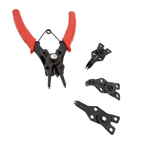 ABN Snap Ring Pliers Set – 5 Pc Interchangeable Jaw Head C Clip Pl...