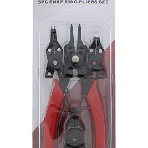 ABN Snap Ring Pliers Set – 5 Pc Interchangeable Jaw Head C Clip Pl...