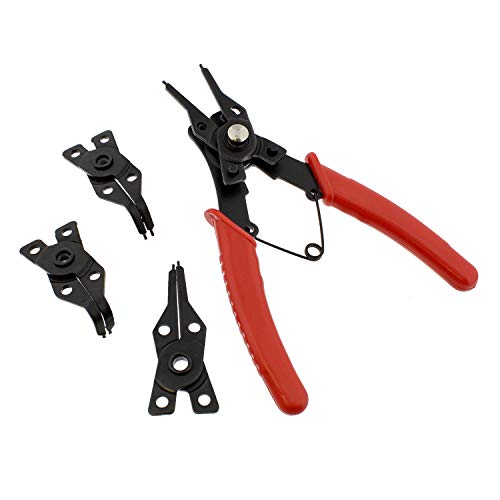 ABN Snap Ring Pliers Set – 5 Pc Interchangeable Jaw Head C Clip Pl...