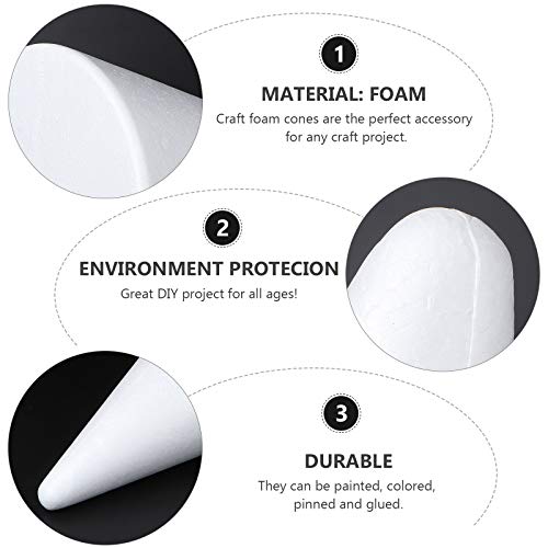 ABOOFAN 2pcs Craft Foam Cone for DIY Crafts White Polystyrene Cone...