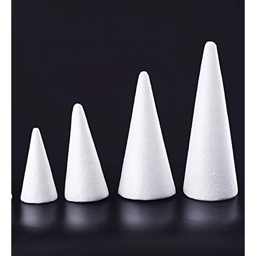 ABOOFAN 2pcs Craft Foam Cone for DIY Crafts White Polystyrene Cone...