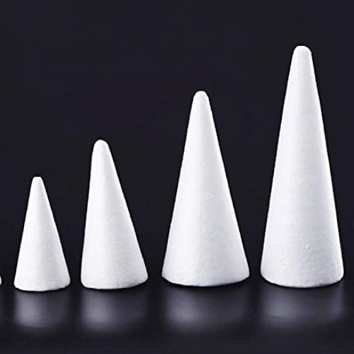 ABOOFAN 2pcs Craft Foam Cone for DIY Crafts White Polystyrene Cone...