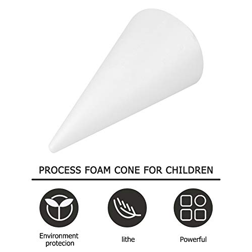 ABOOFAN 2pcs Craft Foam Cone for DIY Crafts White Polystyrene Cone...