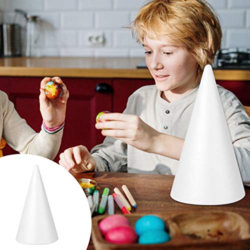 ABOOFAN 2pcs Craft Foam Cone for DIY Crafts White Polystyrene Cone...