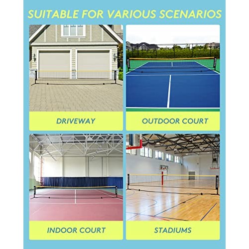AboveGenius Pickleball Set with Net, Pickleball Paddles Set of 4, ...