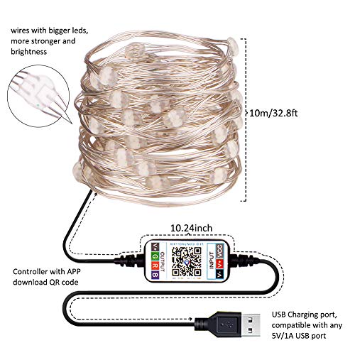 Abtong LED Fairy Lights USB Powered Fairy String Lights 10M 32.8ft...