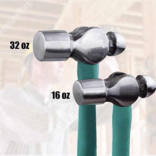 Abuff 2-Piece Hammer Set, 16oz Ball Pain Hammer - 32oz Ball Pain H...