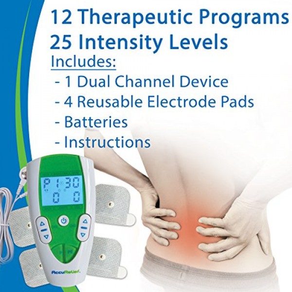 AccuRelief TENS Unit Pain Relief System - Muscle Stimulator For Pa...