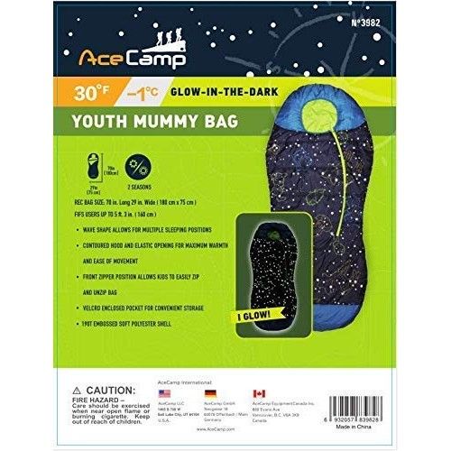 AceCamp Glow Mummy Parent Blue, Kids