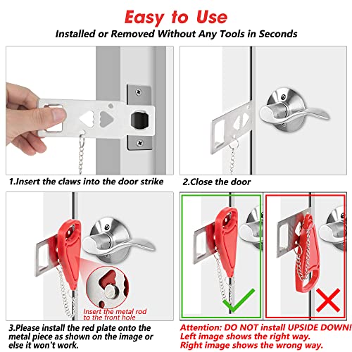 AceMining Portable Home Security Door Locker Travel Lockdown Locks...
