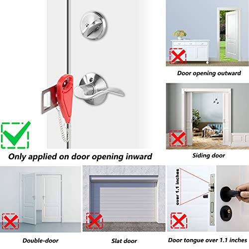 AceMining Portable Home Security Door Locker Travel Lockdown Locks...