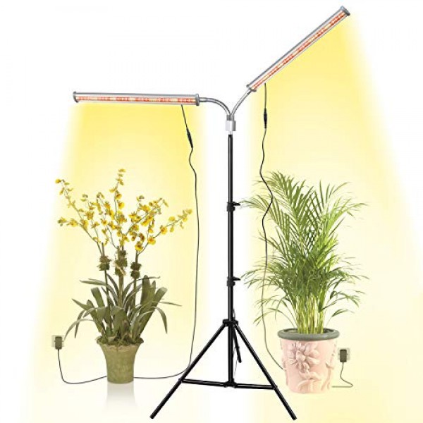 Aceple LED Grow Light, Two Heads Gooseneck 60W Floor Lamp Easy to ...