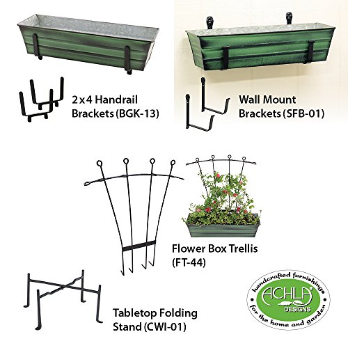 Achla Designs C-08 Small, Green Galvanized Steel Window Flower Box