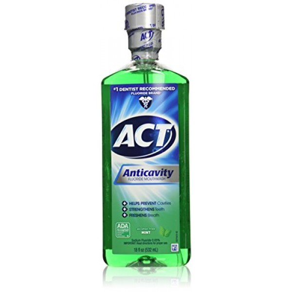 Act Anticavity Fluoride Mouthwash Mint 18 fl oz Pack of 3