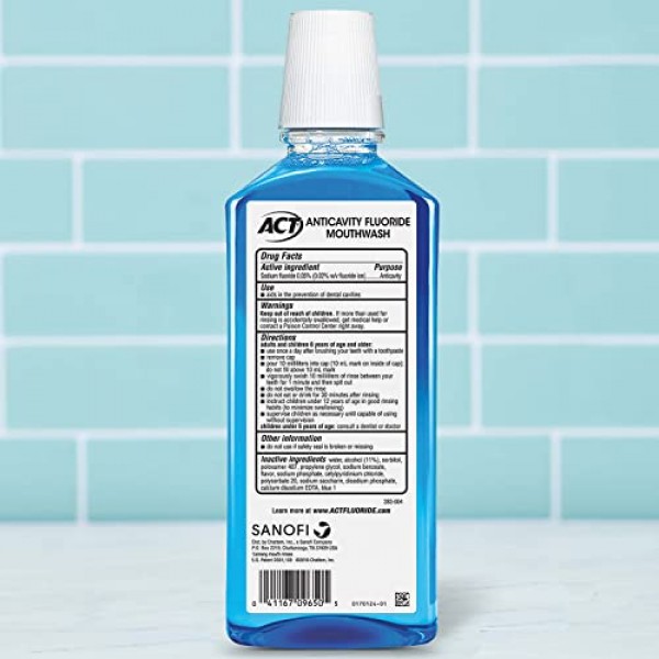 ACT Total Care Anticavity Fluoride Mouthwash 18 fl. oz. 3pk Kills ...