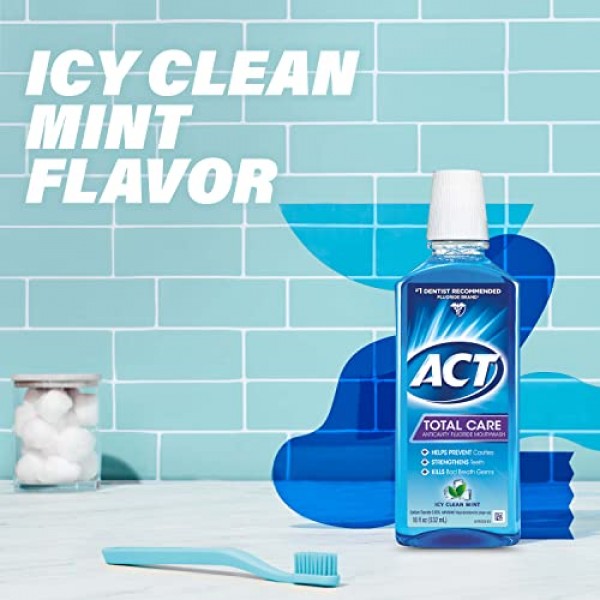 ACT Total Care Anticavity Fluoride Mouthwash 18 fl. oz. 3pk Kills ...