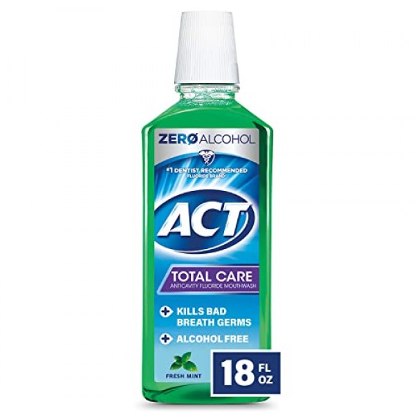 ACT Total Care Zero Alcohol Anticavity Fluoride Mouthwash 18 fl. o...