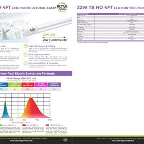 Active Grow T8/T12 High Output 4FT LED Grow Light Tube for Floweri...
