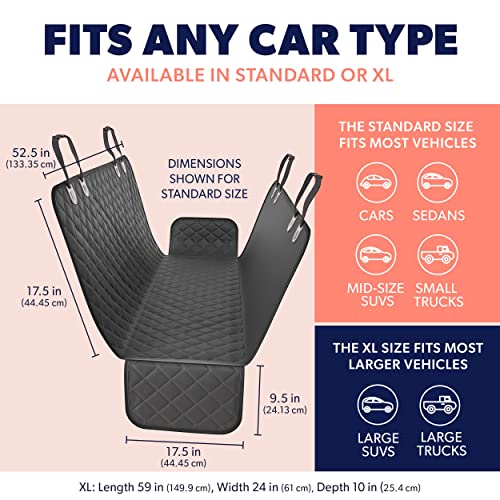 Active Pets Dog Car Seat Cover for Back Seat - Durable, Nonslip, W...