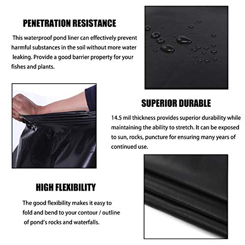 ACTREY 7 x 10 Feet 14.5 Mil PVC Pond Liner Pond Skins for Fish Pon...