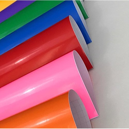 Adhesive Vinyl Sheets, 55 Pack of 12” x 12” in 37 Assorted Colors ...
