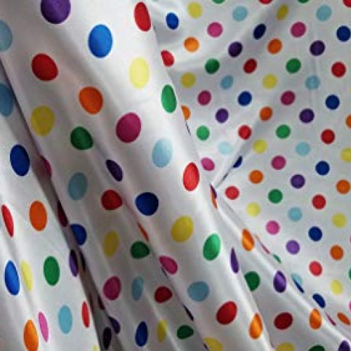 Multi Color Polka Dot Silky/Soft Charmeuse Satin Fabric.