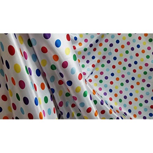 Multi Color Polka Dot Silky/Soft Charmeuse Satin Fabric.