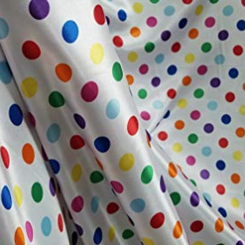 Multi Color Polka Dot Silky/Soft Charmeuse Satin Fabric.