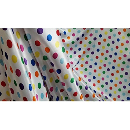 Multi Color Polka Dot Silky/Soft Charmeuse Satin Fabric.