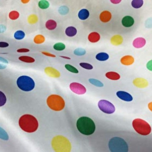 Multi Color Polka Dot Silky/Soft Charmeuse Satin Fabric.