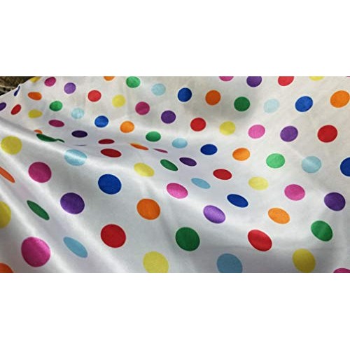 Multi Color Polka Dot Silky/Soft Charmeuse Satin Fabric.