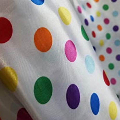 Multi Color Polka Dot Silky/Soft Charmeuse Satin Fabric.