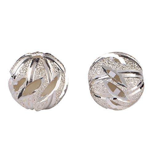 20pcs x Sterling Silver 8mm Filigree Flower Pattern Round Spacer B...