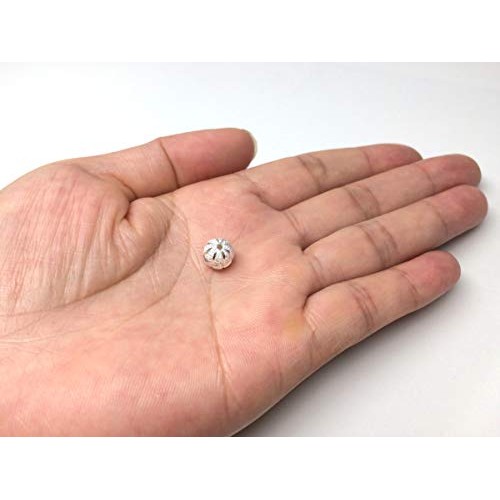 20pcs x Sterling Silver 8mm Filigree Flower Pattern Round Spacer B...