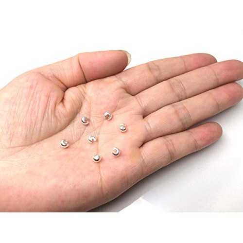 50pcs 925 Sterling Silver 4mm 0.16 Inch Crimp Bead K...