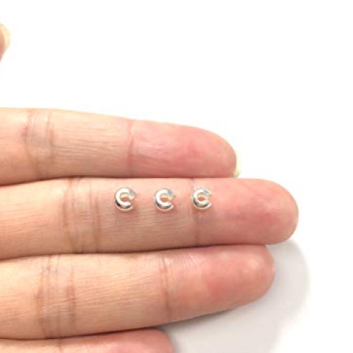 50pcs 925 Sterling Silver 4mm 0.16 Inch Crimp Bead K...