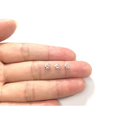 50pcs 925 Sterling Silver 4mm 0.16 Inch Crimp Bead K...