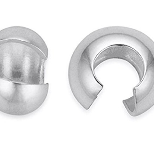 50pcs 925 Sterling Silver 4mm 0.16 Inch Crimp Bead K...