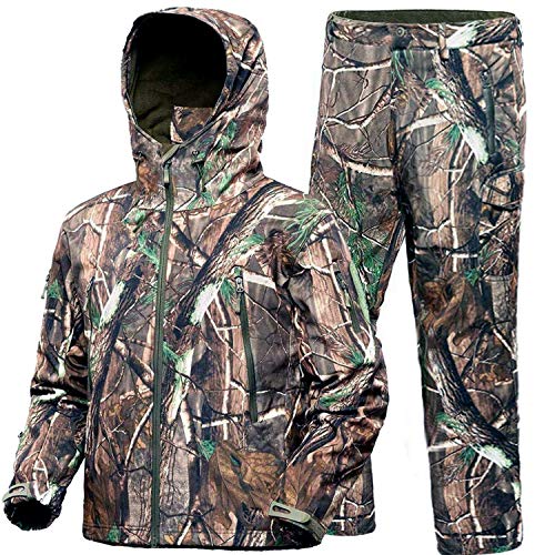 ADAFAZ Hunting Jackets & Pants Water Resistant Hunting Suit Camouf...