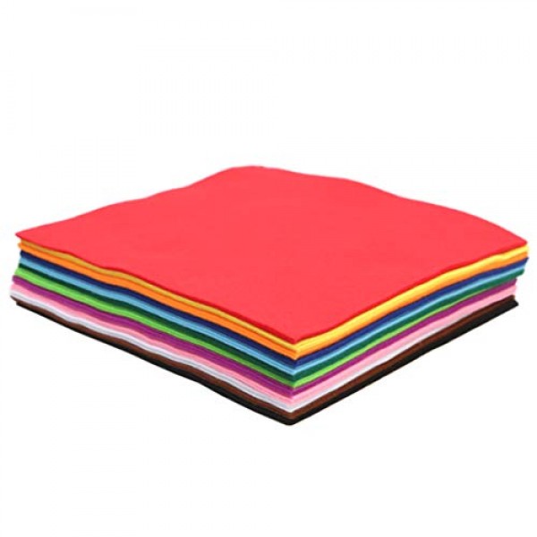 Soft Felt Squares, 12x12 Inches, 36PCS in 12 Colors - Assorted Pol...