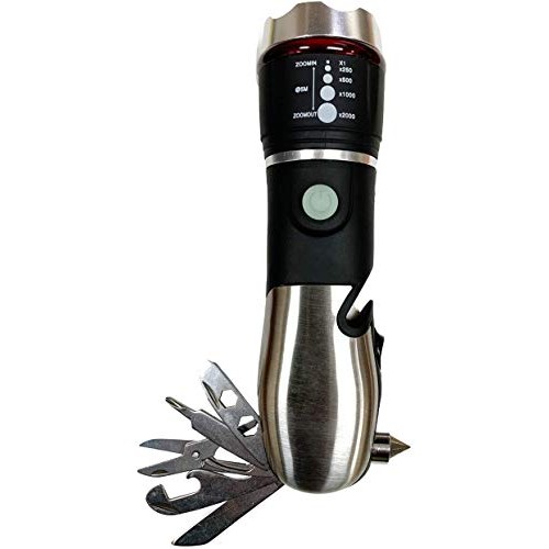 Zerodark 5pc tactical stainless steel multi tool flashlight seat b...