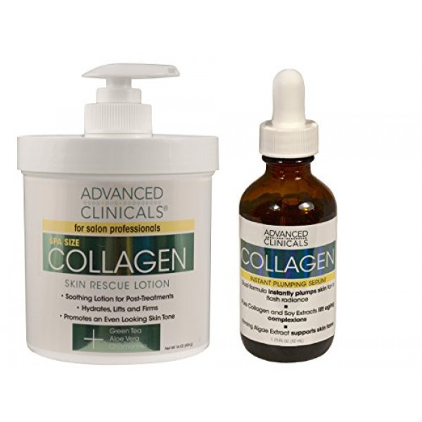 Advanced Clinicals 2 Piece Anti-aging Skin Care set with collagen....