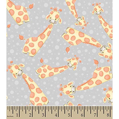 Flannel Comfy Cutest Baby Giraffe Fabric AE Nathan Sold by The Yard