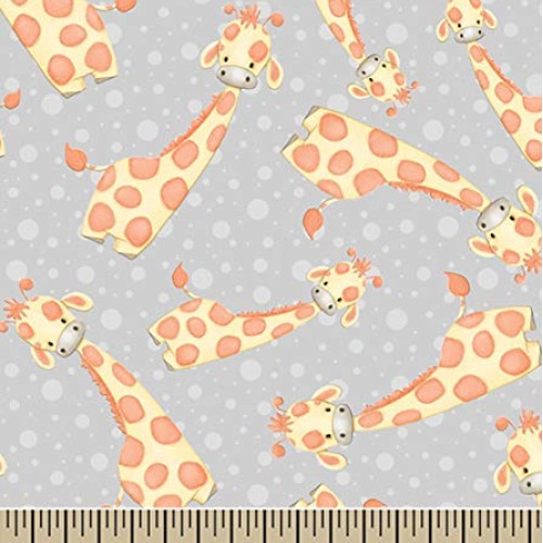 Flannel Comfy Cutest Baby Giraffe Fabric AE Nathan Sold by The Yard