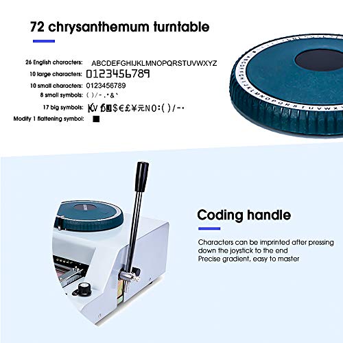 PVC Card Embossing Machine,72 Characters Manual Card Embosser,Bump...