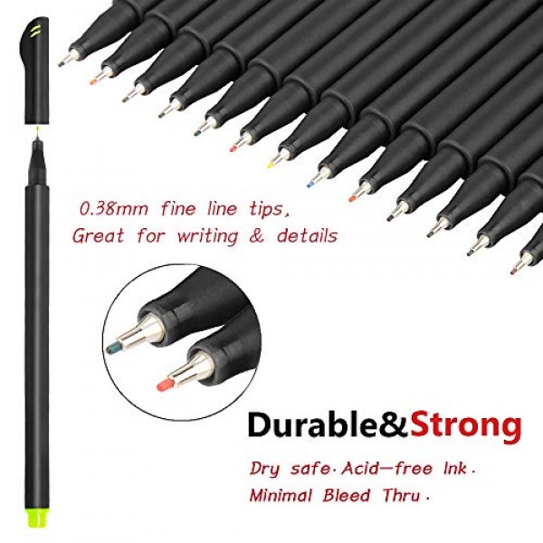 36 Colors Journal Planner Pens, Colored Fine Point Markers Drawing...