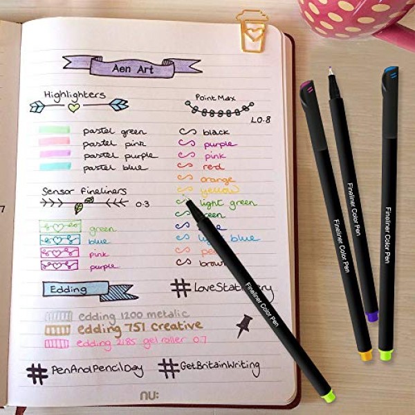 36 Colors Journal Planner Pens, Colored Fine Point Markers Drawing...
