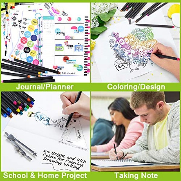 36 Colors Journal Planner Pens, Colored Fine Point Markers Drawing...