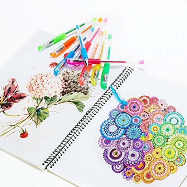 Gel Pens 30 Colors Gel Marker Set Colored Pen with 40% More Ink fo...